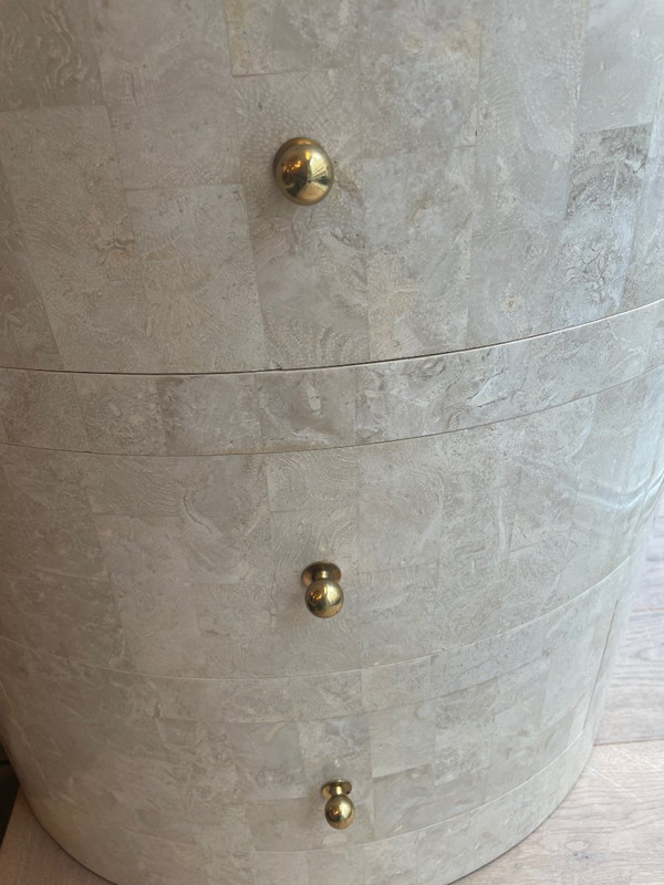 Maitland-smith Coral Stone Chest of Drawers 1980