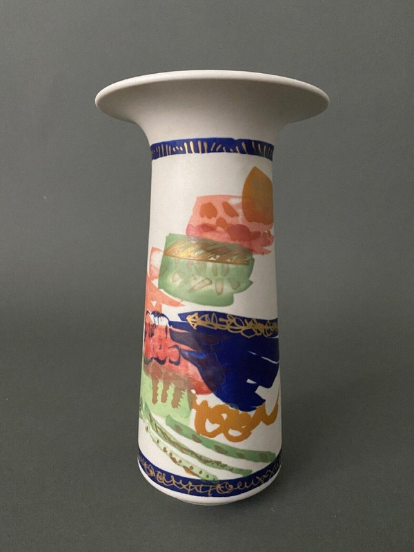 Vaso Gilbert Portanier Rosenthal Alta Mira, disegno astratto, ceramica del XX secolo