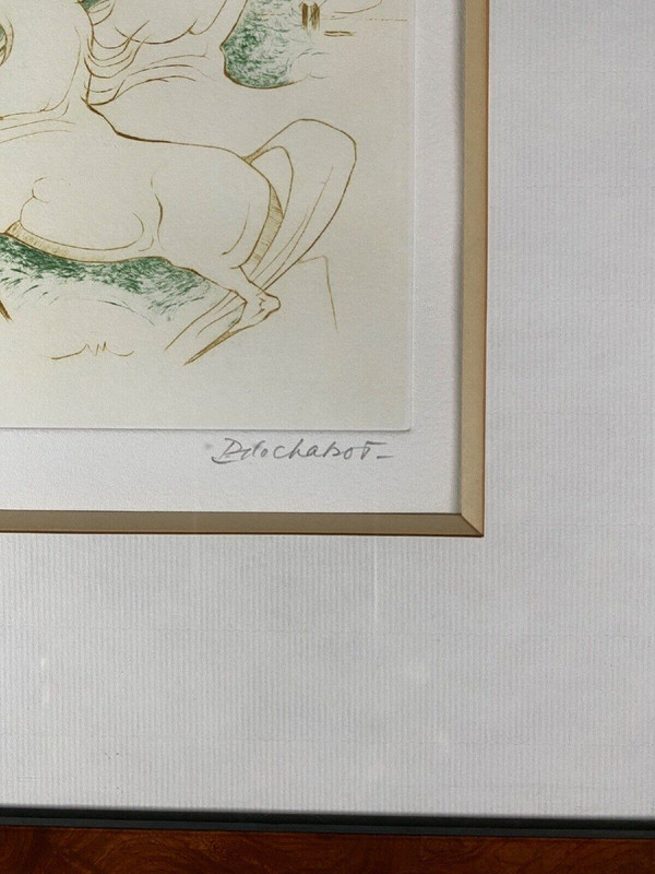 Lithografie von Paul de Chabot Pferde, die sich aufbäumen 12/150 XX.