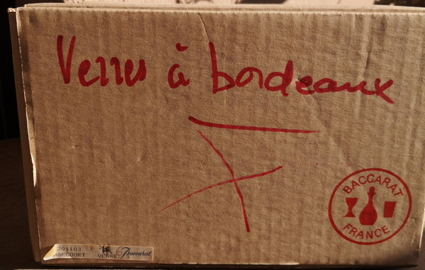 6 Harcourt crystal wine glasses signed BACCARAT in their box from the early 60s (advertisement no. 1)
