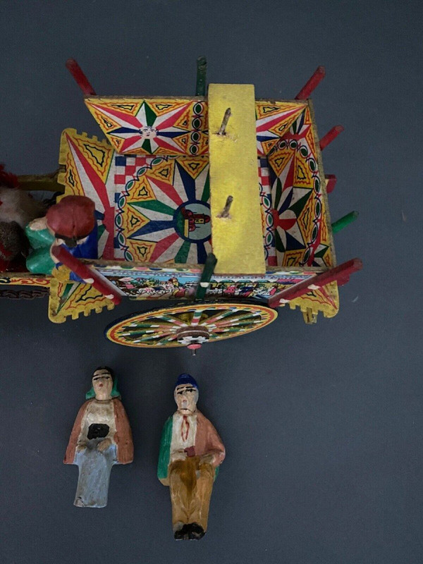 Carretto popolare siciliano in cartapesta, inizio XX secolo