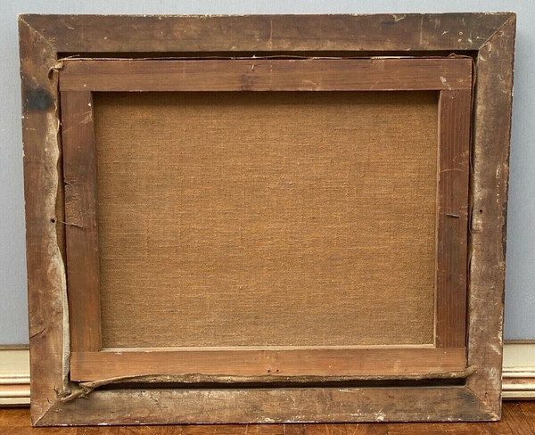 Huile sur toile Paris péniches par Sranti Datis signature à identifier 1900 XXe