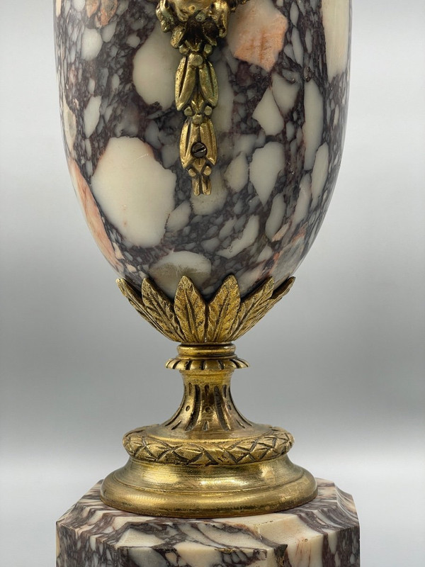 Pair Of Marble And Satyr Head Cassolette