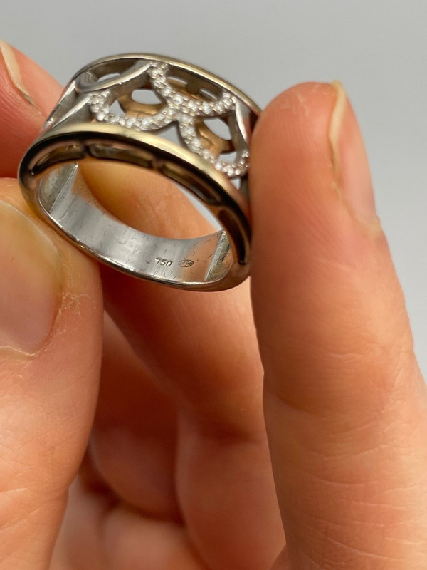 Set di anelli bicolore in oro 18kt con brillanti