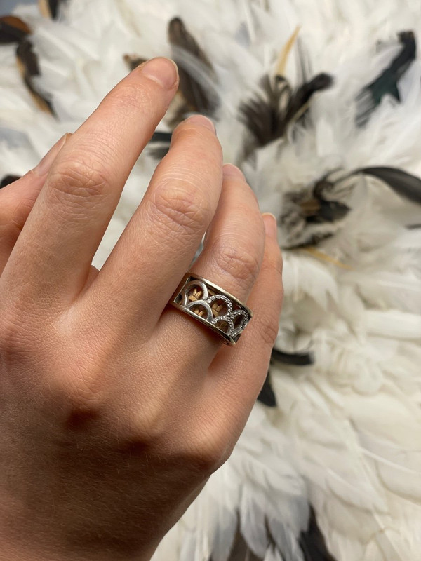 Set di anelli bicolore in oro 18kt con brillanti