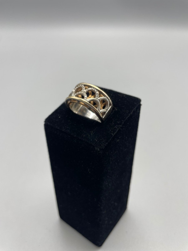 Set di anelli bicolore in oro 18kt con brillanti