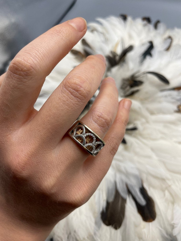 Set di anelli bicolore in oro 18kt con brillanti
