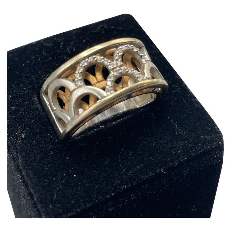 Set di anelli bicolore in oro 18kt con brillanti
