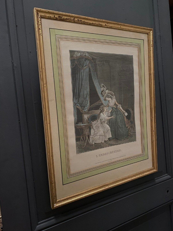 Engraving l'Indiscrétion Romantique Nicolas Lavreince Janinet
