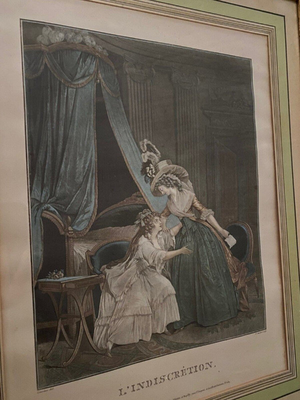 Engraving l'Indiscrétion Romantique Nicolas Lavreince Janinet