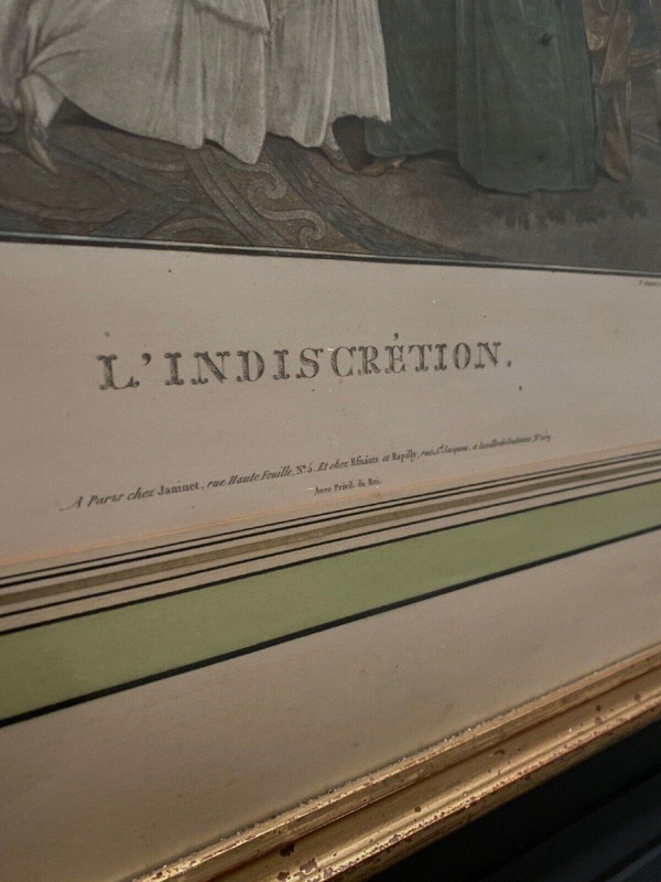 Engraving l'Indiscrétion Romantique Nicolas Lavreince Janinet