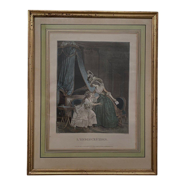Engraving l'Indiscrétion Romantique Nicolas Lavreince Janinet