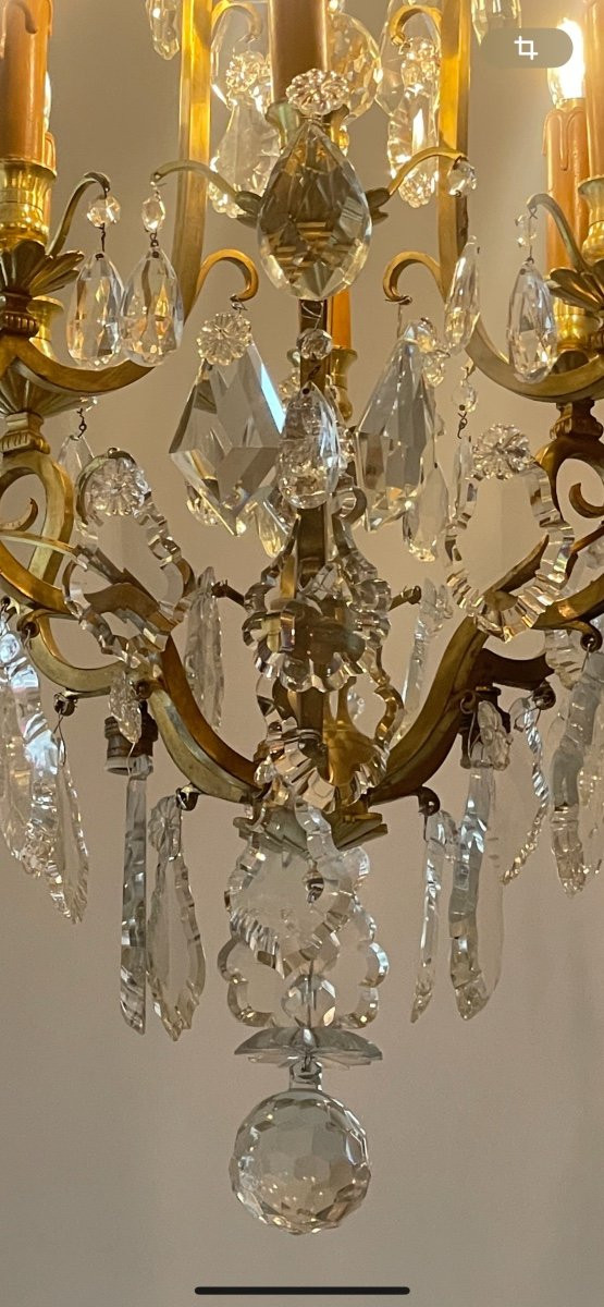 Lustre Cage De Style Louis XV En Cristal