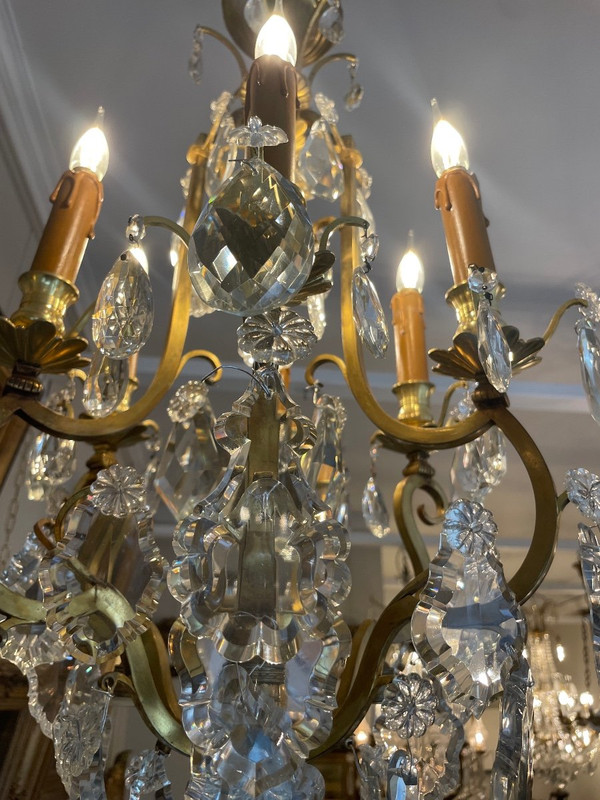 Lustre Cage De Style Louis XV En Cristal