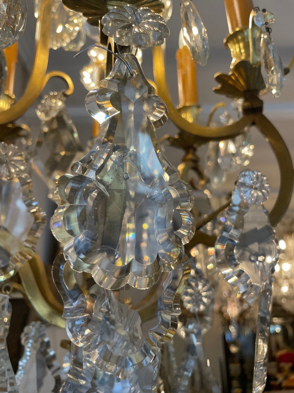 Lustre Cage De Style Louis XV En Cristal