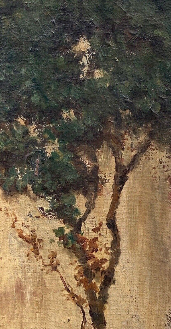 Öl auf Leinwand Bäuerin mit Korb von Lisa EVB 1874