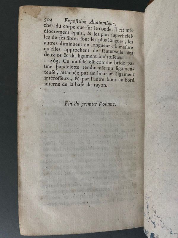 4 tomes Exposition Anatomique de la Structure du Corps Humain 1775