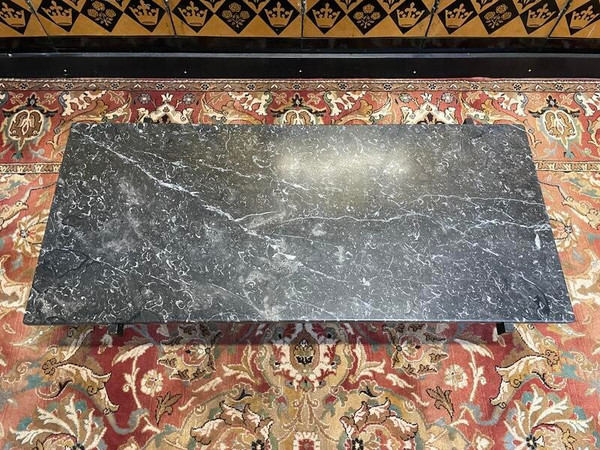 Table basse 1950/1960 en fer et marbre 