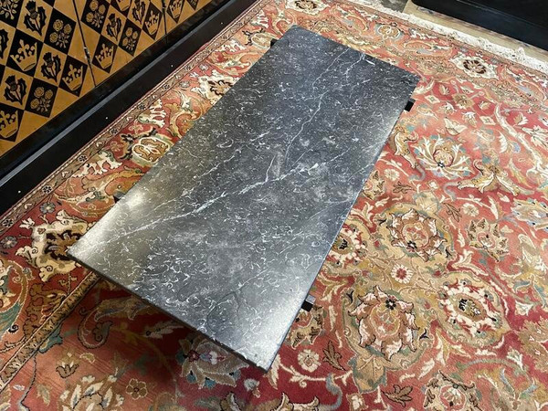 Table basse 1950/1960 en fer et marbre 