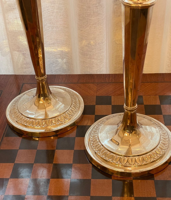 Pair of Solid Silver Candlesticks 1815-1831