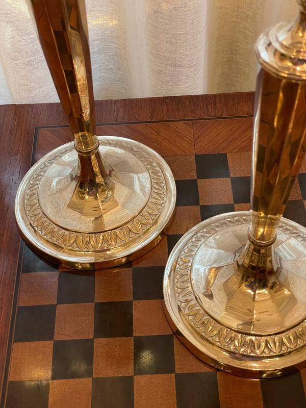 Pair of Solid Silver Candlesticks 1815-1831