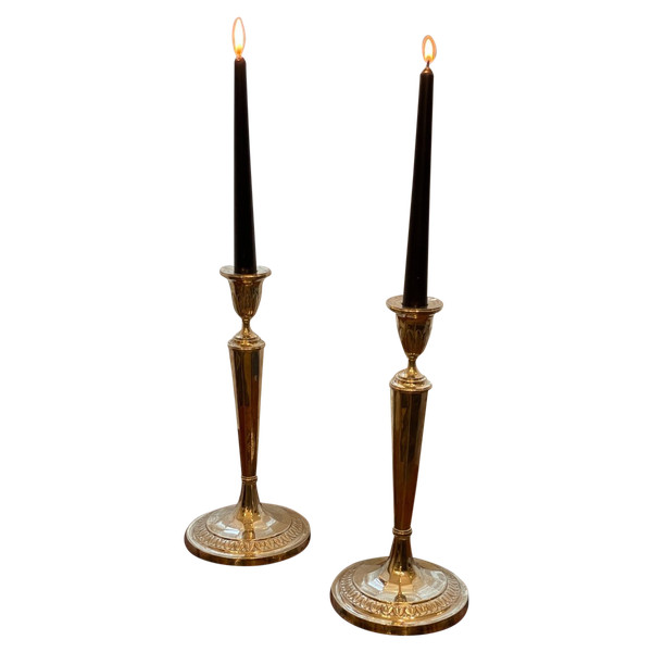 Pair of Solid Silver Candlesticks 1815-1831