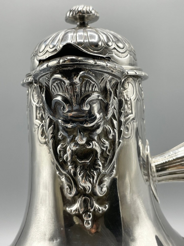 Französischer Schokoladenhersteller, Mascarons-Dekor aus Sterlingsilber, Goldschmied Léon Lapar
