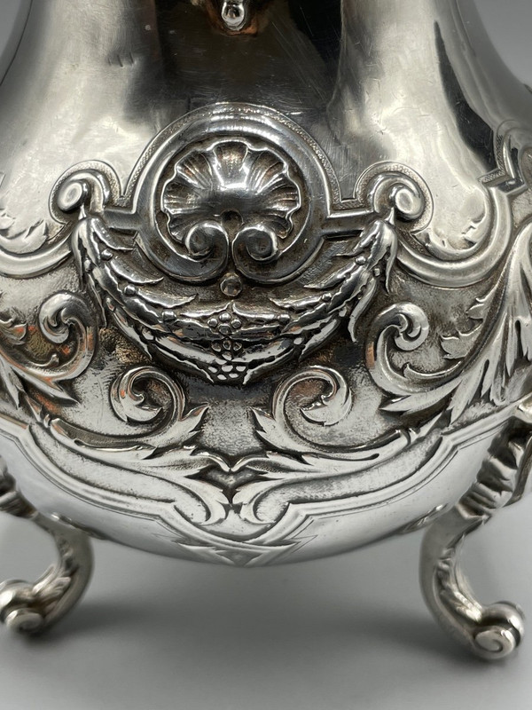 Französischer Schokoladenhersteller, Mascarons-Dekor aus Sterlingsilber, Goldschmied Léon Lapar