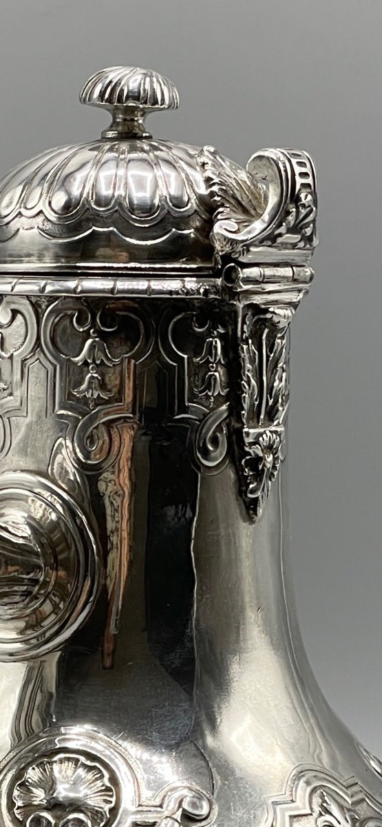 Französischer Schokoladenhersteller, Mascarons-Dekor aus Sterlingsilber, Goldschmied Léon Lapar