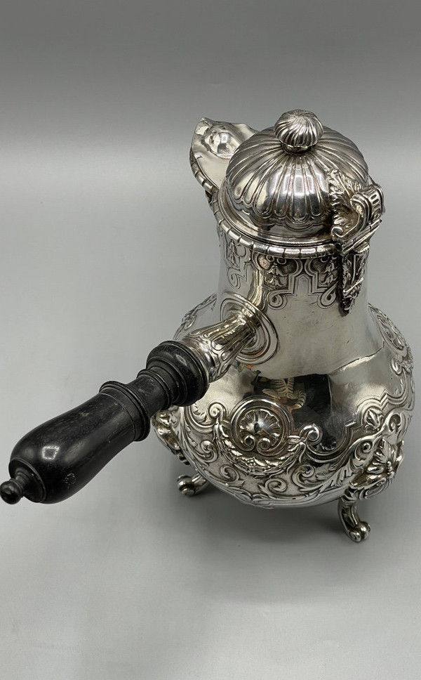 Französischer Schokoladenhersteller, Mascarons-Dekor aus Sterlingsilber, Goldschmied Léon Lapar