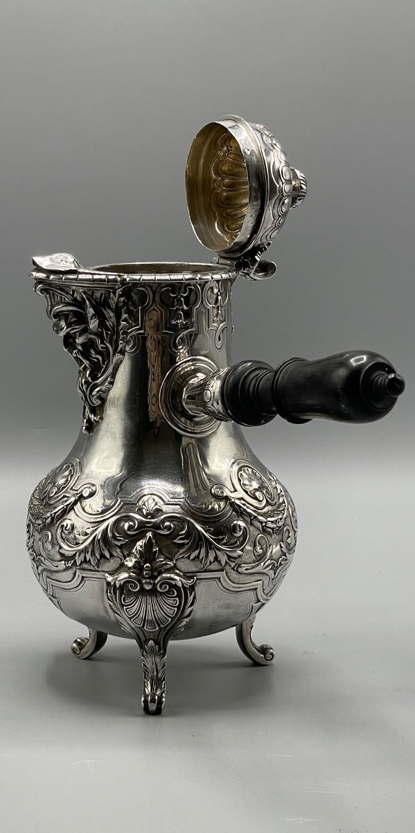 Französischer Schokoladenhersteller, Mascarons-Dekor aus Sterlingsilber, Goldschmied Léon Lapar