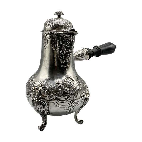 Französischer Schokoladenhersteller, Mascarons-Dekor aus Sterlingsilber, Goldschmied Léon Lapar