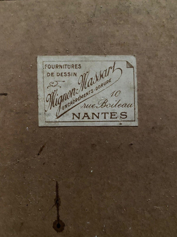 Gravure du XVIIIe Sorrows of Werter scène d'intérieur