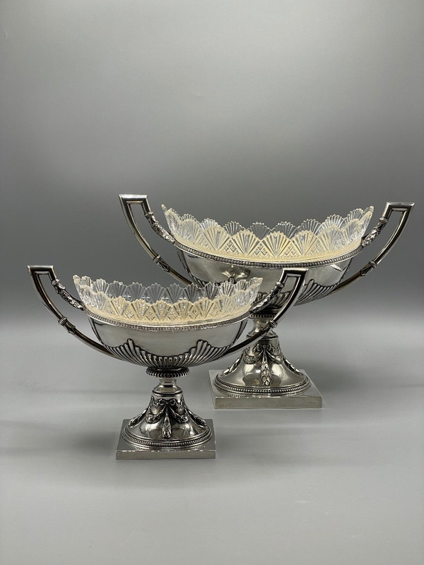 Sterling Silver And Crystal Table Centerpieces