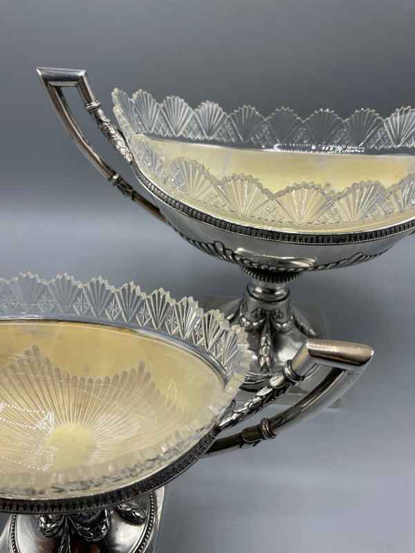 Sterling Silver And Crystal Table Centerpieces
