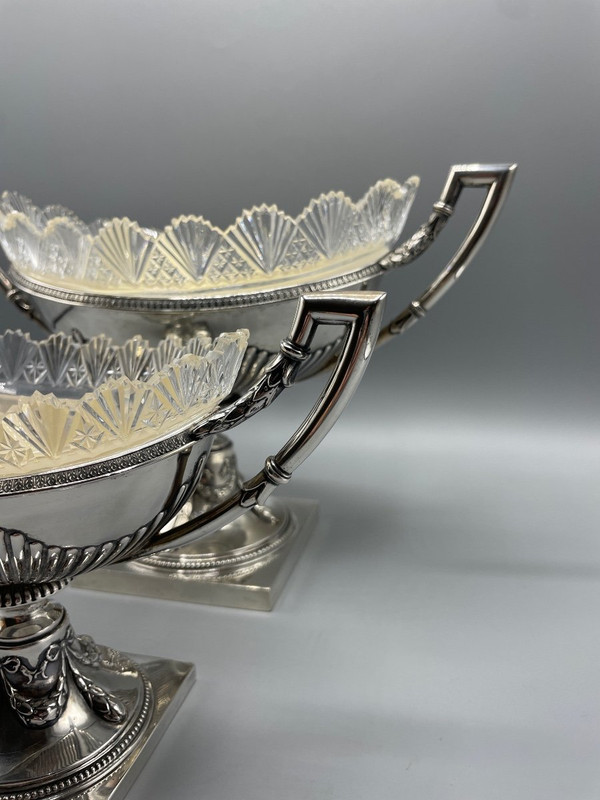 Sterling Silver And Crystal Table Centerpieces