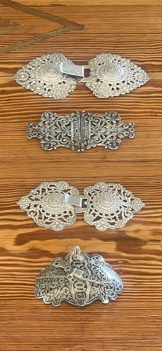 Boucles De Ceinture En Argent Massif