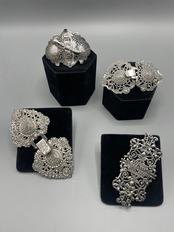 Boucles De Ceinture En Argent Massif