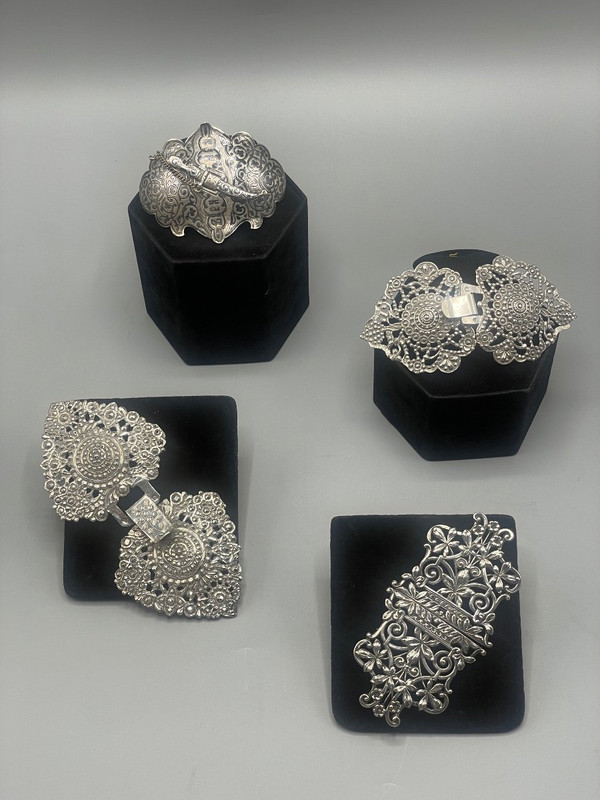 Boucles De Ceinture En Argent Massif