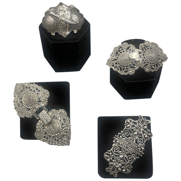 Boucles De Ceinture En Argent Massif