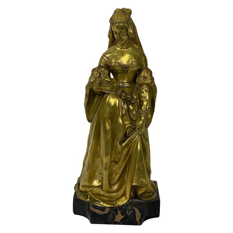  Elegante scultura rinascimentale in bronzo del XIX secolo