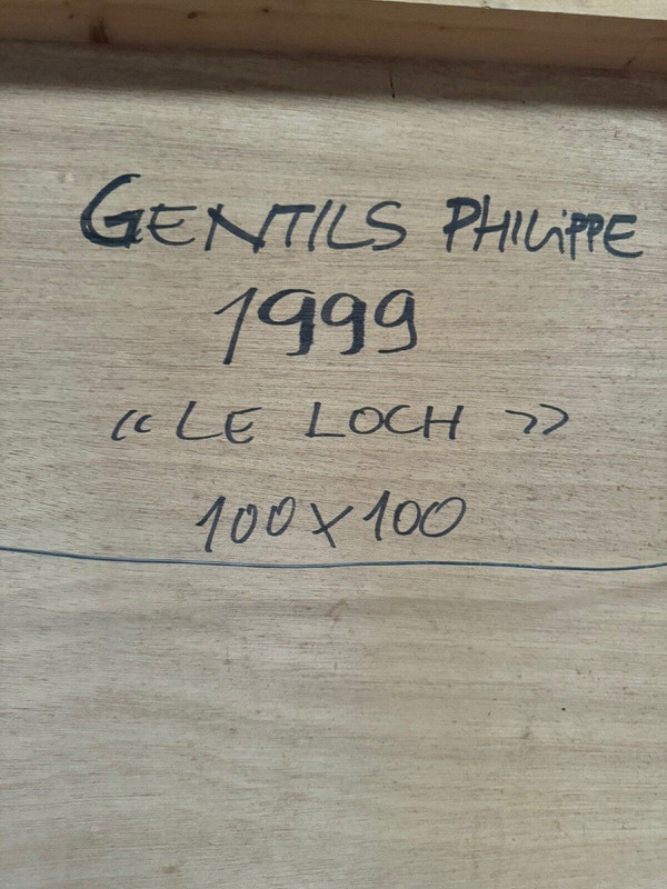 Oil on panel by Philippe Gentils 1999 Le Loch modern composition