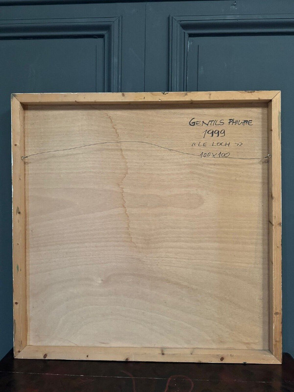 Oil on panel by Philippe Gentils 1999 Le Loch modern composition
