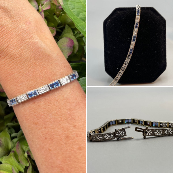Art Deco Armband Saphire Und Diamanten