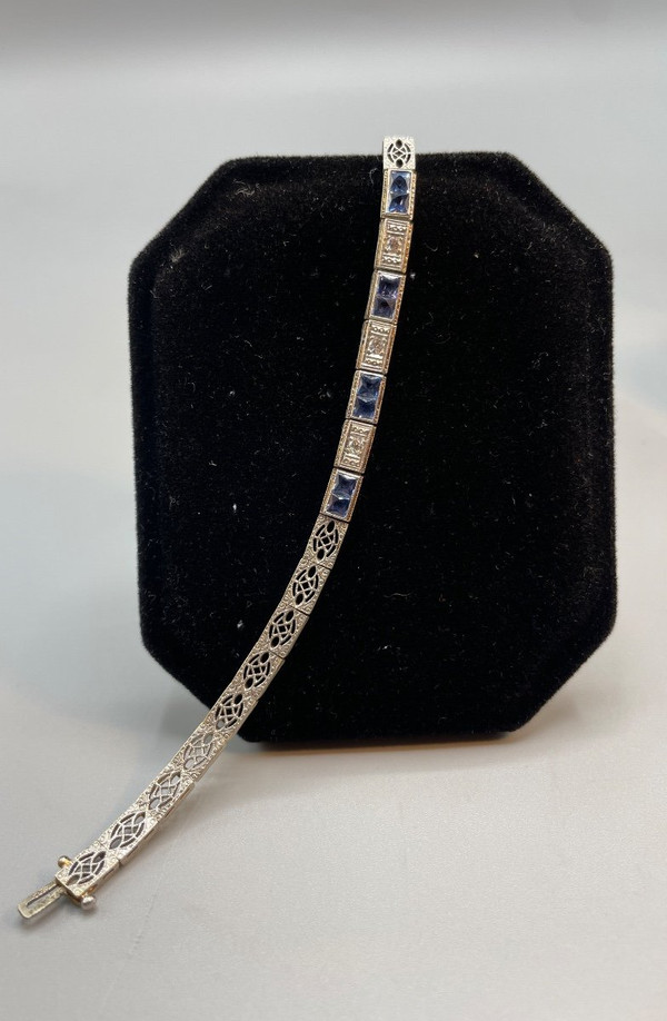 Art Deco Armband Saphire Und Diamanten