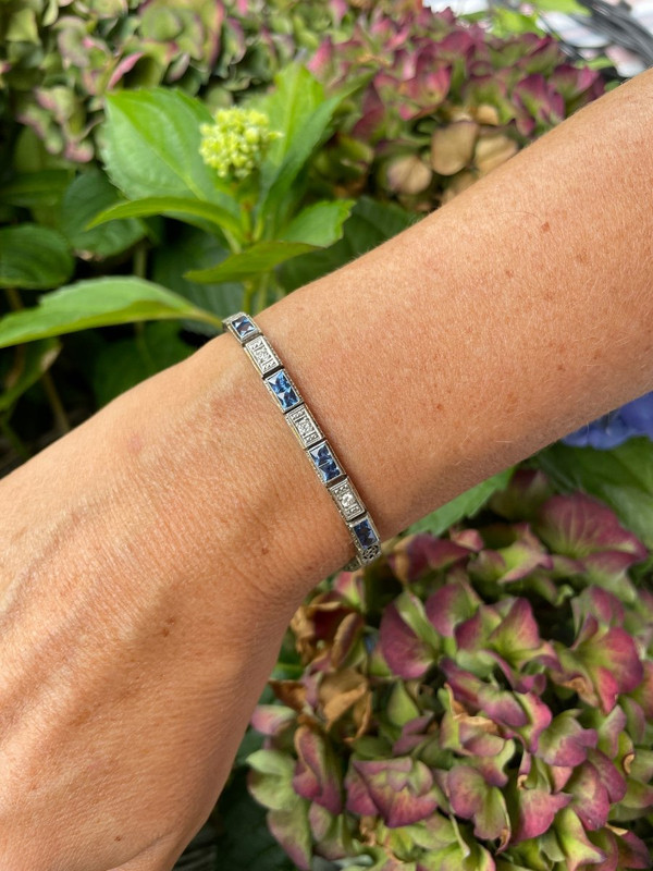 Art Deco Armband Saphire Und Diamanten
