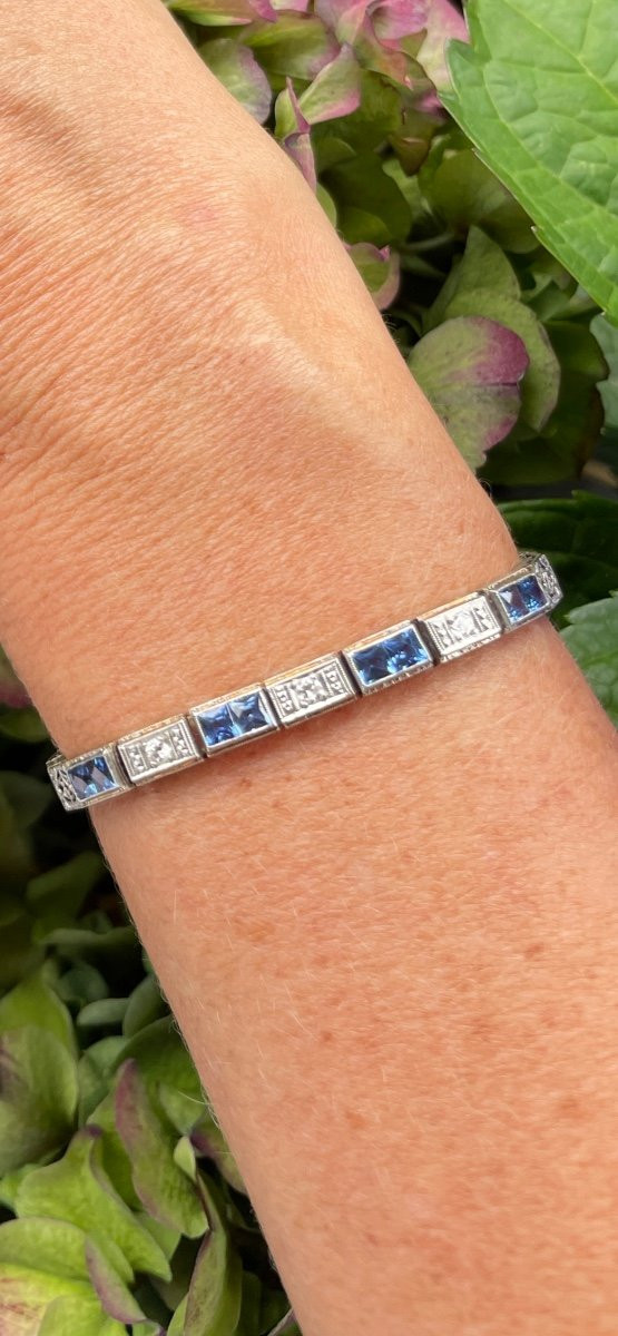 Art Deco Armband Saphire Und Diamanten