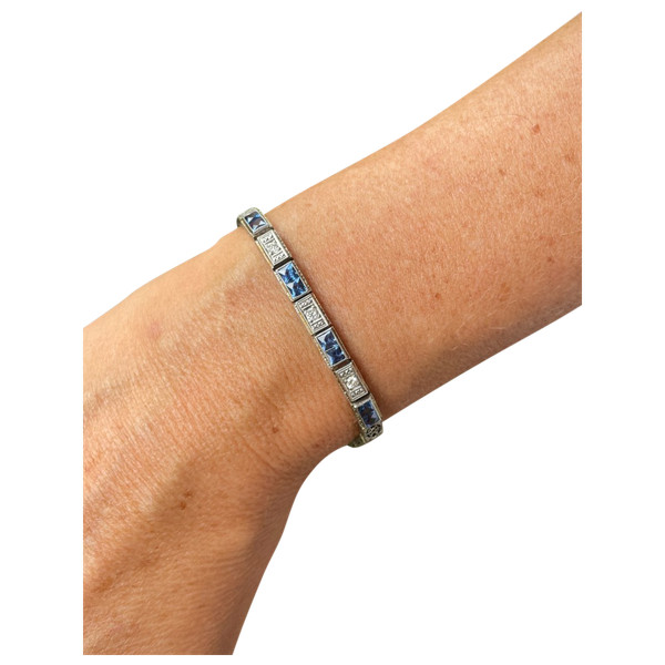 Art Deco Armband Saphire Und Diamanten
