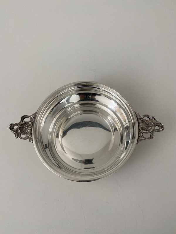 Légumier en métal argenté 1900 prise artichaut poignées Louis XV