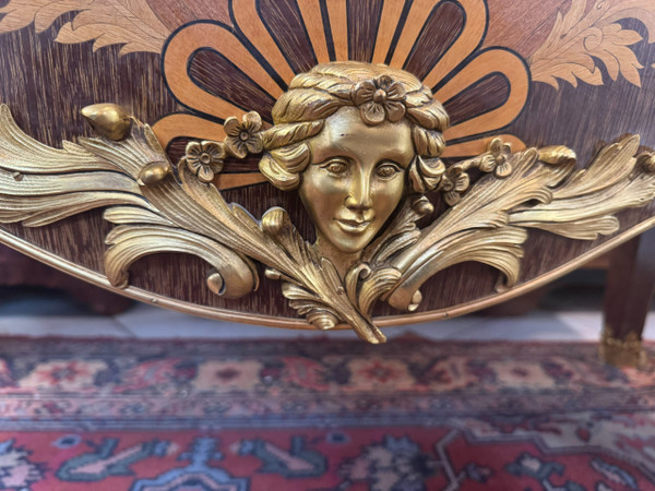 COMMODE SAUTEUSE EN MARQUETERIE de style LOUIS XV – début 20ème -